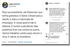 João Dória comenta fala de Bolsonaro