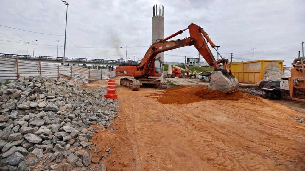 Obras do tramo III da Linha 1 do Metrô de Salvador