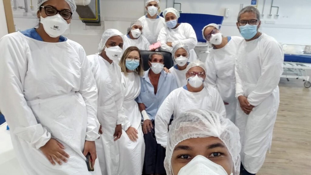 Profissionais do Hospital de Campanha da Fonte Nova