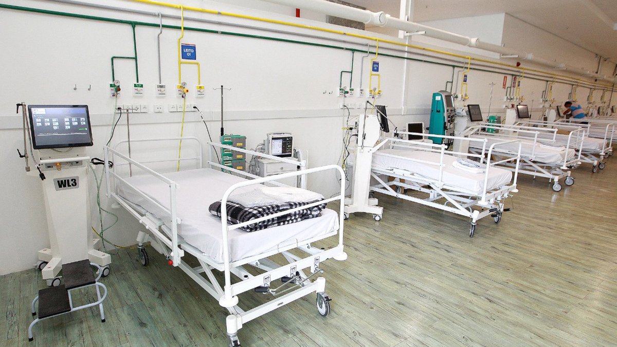Hospital de campanha Arena Fonte Nova. Foto: Mateus Pereira/GOVBA
