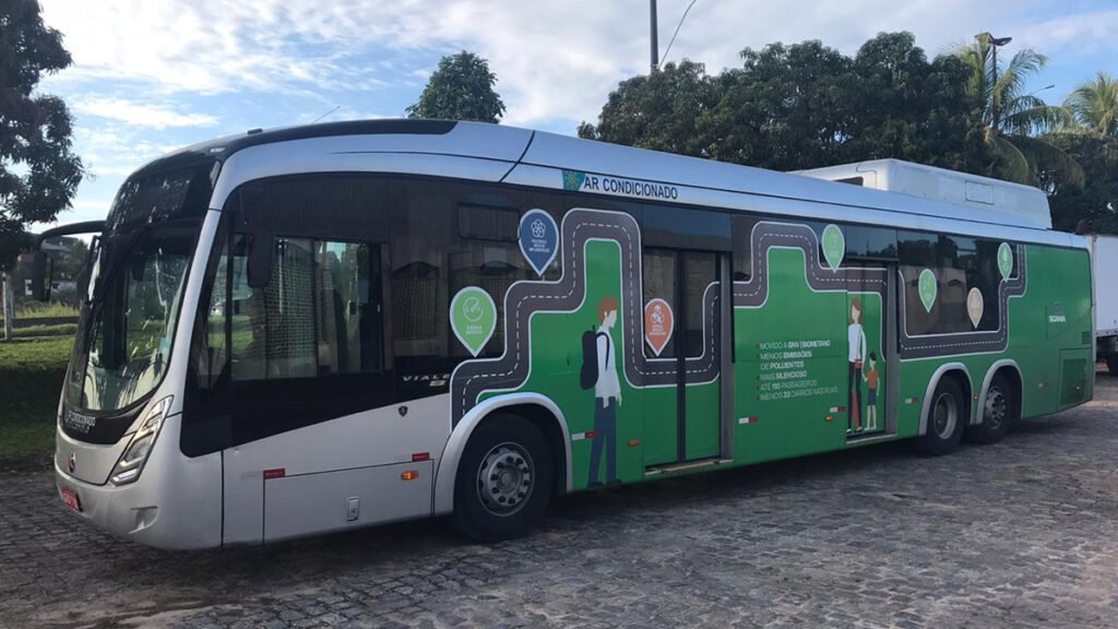 Onibus a gás vai na Região Metropolitana de Salvador. Foto: Divulgação/Agerba