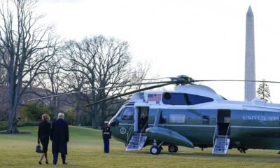 O presidente Donald Trump deixou pela última vez a Casa Branca na manhã desta quarta-feira, 20. Ao lado da esposa, Melania Trump, o presidente falou