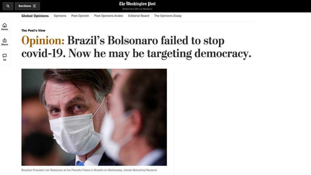 Embora muitas pessoas aqui parecem não enxergar e não se importar com o que está ocorrendo no Brasil, o mundo acompanha atentamente