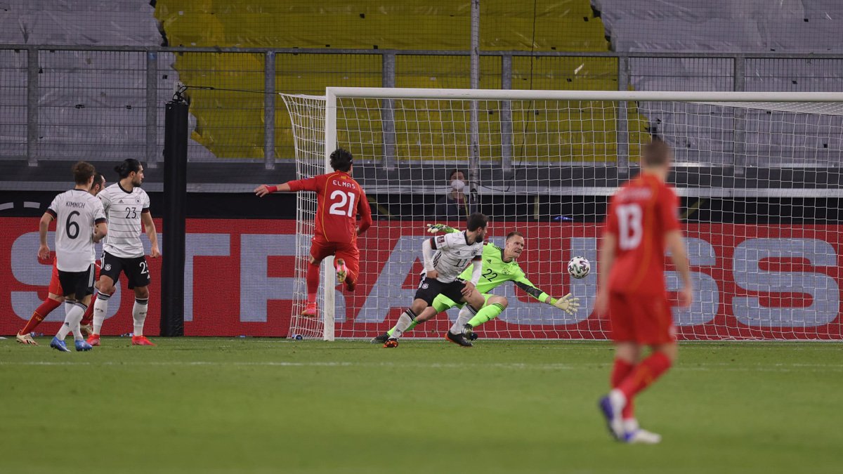 A zebra passeou pelos gramados da Europa nas Eliminatórias para a Copa 22. A poderosa Alemanha perdeu em casa para a Macedônia por 2 a 1.