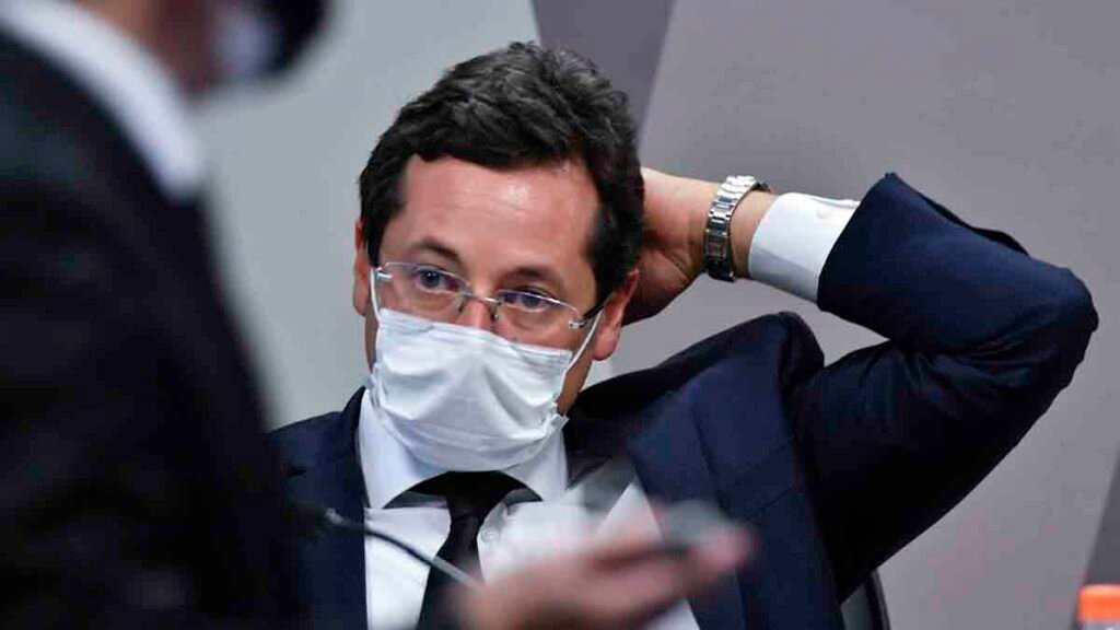 Fabio Wajngarten, em depoimento à CPI da Pandemia, na tarde desta quarta-feira (12), entregou uma carta da Pfizer oferecendo vacinas ao Brasil em 2020,
