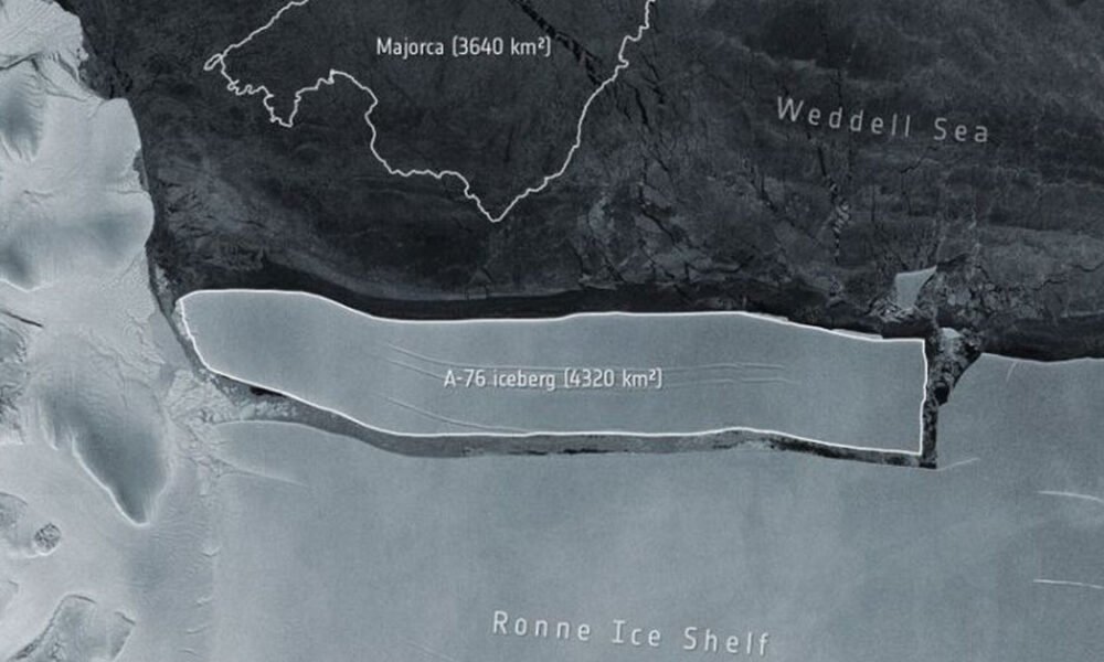 Segundo informações da ESA divulgadas nesta quarta-feira (19) o maior iceberg do planeta se desprendeu da Antártica nos últimos dias