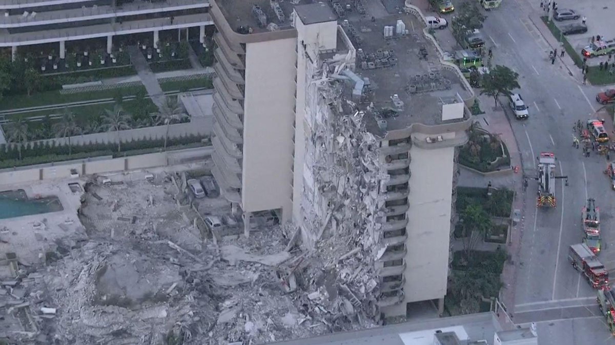 O número de mortos no desabamento de parte de um prédio em Miami subiu para quatro na manhã desta sexta-feira (25), um dia depois do acidente que