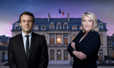 de uma campanha disputada sobre o futuro do país, enquanto o político de centro, Emmanuel Macron, enfrenta a extrema-direita Marine Le Pen