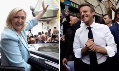 de domingo (24), com pesquisas sugerindo que o medo de uma vitória de Marine Le Pen superava a antipatia por Emmanuel Macron e seu histórico.