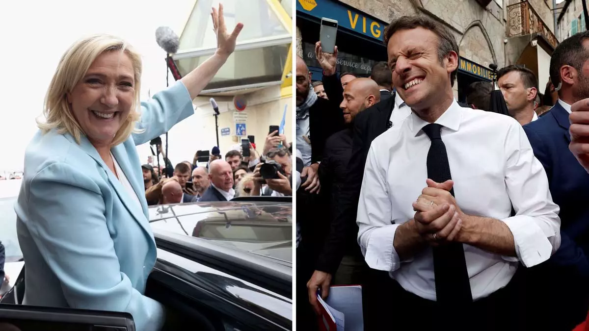 de domingo (24), com pesquisas sugerindo que o medo de uma vitória de Marine Le Pen superava a antipatia por Emmanuel Macron e seu histórico.