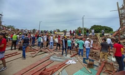 Pelo menos quatro pessoas foram mortas e centenas ficaram feridas na Colômbia neste domingo depois que as arquibancadas