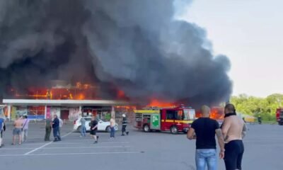 Um ataque com mísseis russos atingiu um shopping center lotado na cidade ucraniana de Kremenchuk, matando pelo menos duas