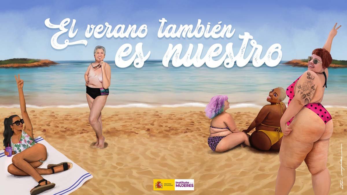 O Ministério da Igualdade da Espanha lançou uma campanha criativa de verão incentivando mulheres de todas as formas e tamanhos