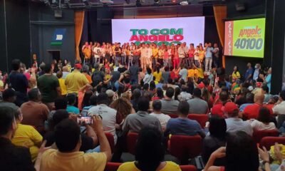 em Feira de Santana, no lançamento da candidatura à reeleição do deputado estadual Angelo Almeida (PSB), para a Assembleia Legislativa.