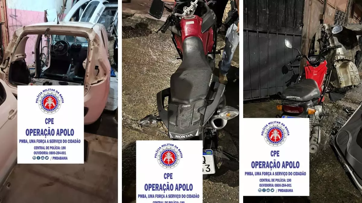 Uma guarnição da Operação Apolo localizou um ponto de desmanche de veículos na noite de ontem (20) no Lobato.