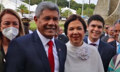 Jerônimo Rodrigues (PT) e Geraldo Júnior (MDB) chegam à Assembleia Legislativa da Bahia (Alba) para serem empossados governador da Bahia