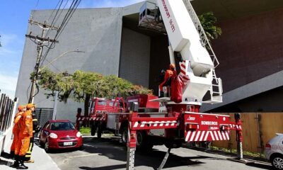 O Corpo de Bombeiros e os brigadistas do Teatro Castro Alves (TCA) trabalharam conjuntamente na tarde desta quarta-feira (25)