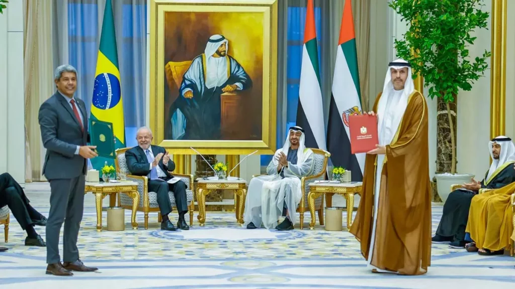 governador Jerônimo Rodrigues e Khaldoon Al Mubarak, CEO do Mubadala Investment Company, fundo de investimentos