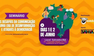 Nos dias 1 e 2 de junho, na Avenida Tancredo Neves, 776, 5º Andar, Auditório do Desenbahia, acontece o Seminário Os Desafios da