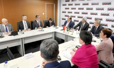 O governador Jerônimo Rodrigues se reuniu com o embaixador da China no Brasil, Zhu Qingqiao, com a cônsul-geral no Rio de Janeiro, Tian Min,