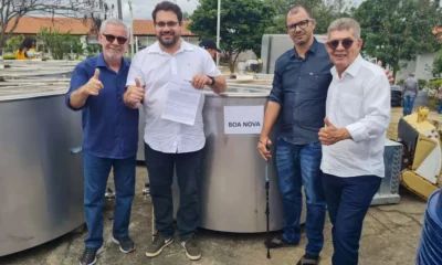 O município de Boa Nova acaba de receber um resfriador de leite com capacidade para 2 mil litros, que será instalado no Cupido