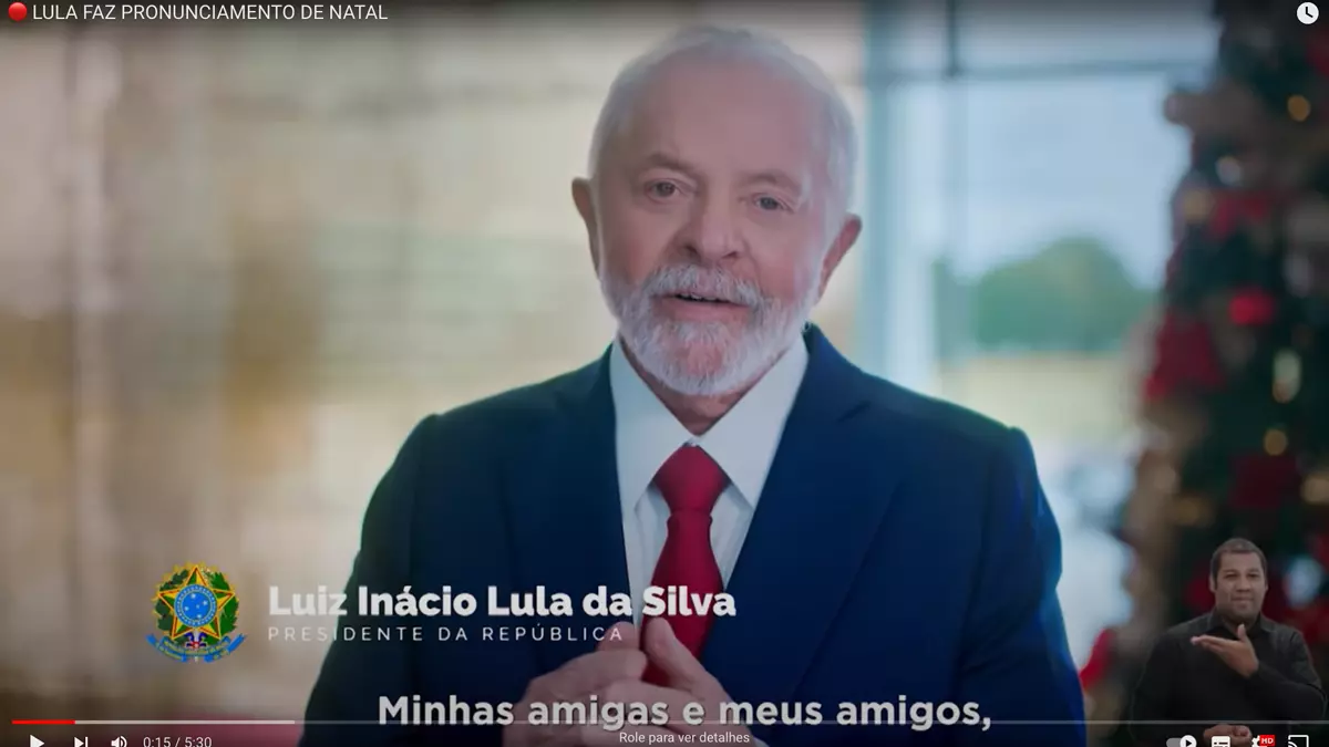 O presidente da República, Luiz Inácio Lula da Silva, destacou em pronunciamento de Natal na noite deste domingo (24) os feitos