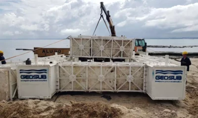 Uma plataforma que está sendo montada na beira do mar no município de Vera Cruz, na Ilha de Itaparica, vai ser utilizada