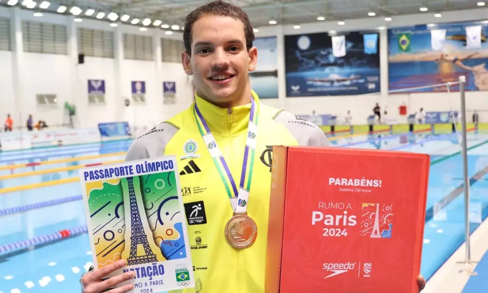 Ao vencer os 100m livre, o nadador baiano Guilherme Caribé confirmou sua vaga nos Jogos Olímpicos de Paris 2024, nesta quinta-feira (9),