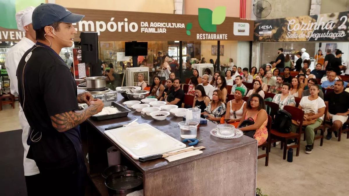 estrela do prato de Dário Costa, um dos chefs que se apresentaram na abertura da 9ª edição do Mesa ao Vivo Bahia, que começou nesta