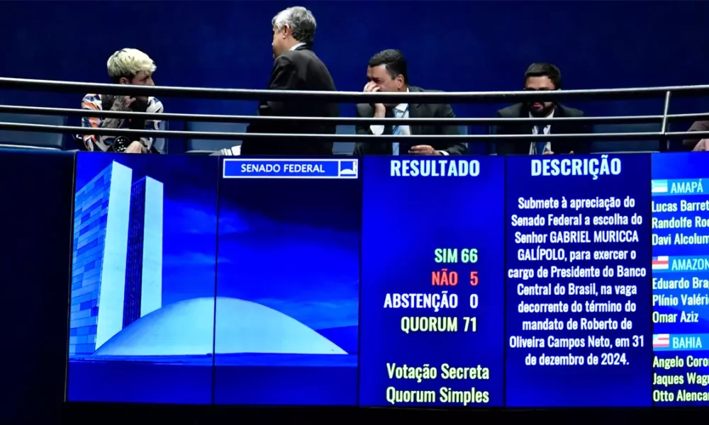 O Senado aprovou nesta terça-feira (8) a indicação do economista Gabriel Galípolo para ser presidente do Banco Central do Brasil