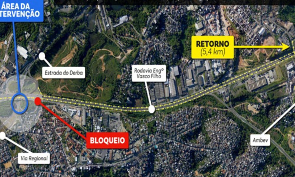 A partir do início da noite desta sexta-feira (22), o acesso à Estrada do Derba pelo trevo do viaduto de Águas Claras (sentido