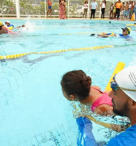 Combate à Pobreza, Esportes e Lazer (Sempre) abre inscrições para aulas de natação e hidroginástica na Arena Aquática Salvador, na Pituba.