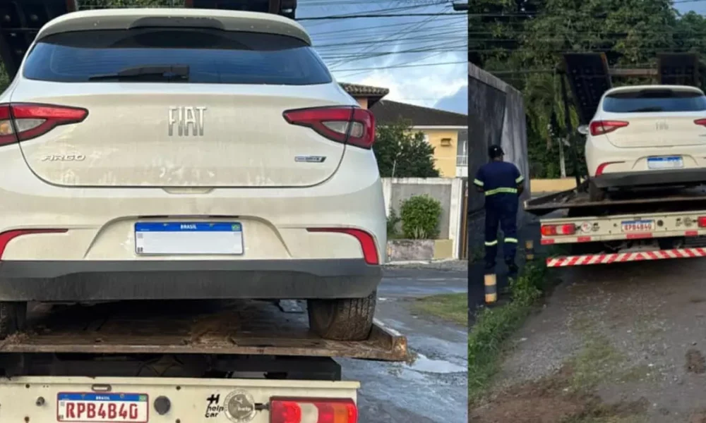 Policiais militares da 52ª CIPM recuperaram um carro com restrição, no final da manhã de segunda-feira (14), em Buraquinho,