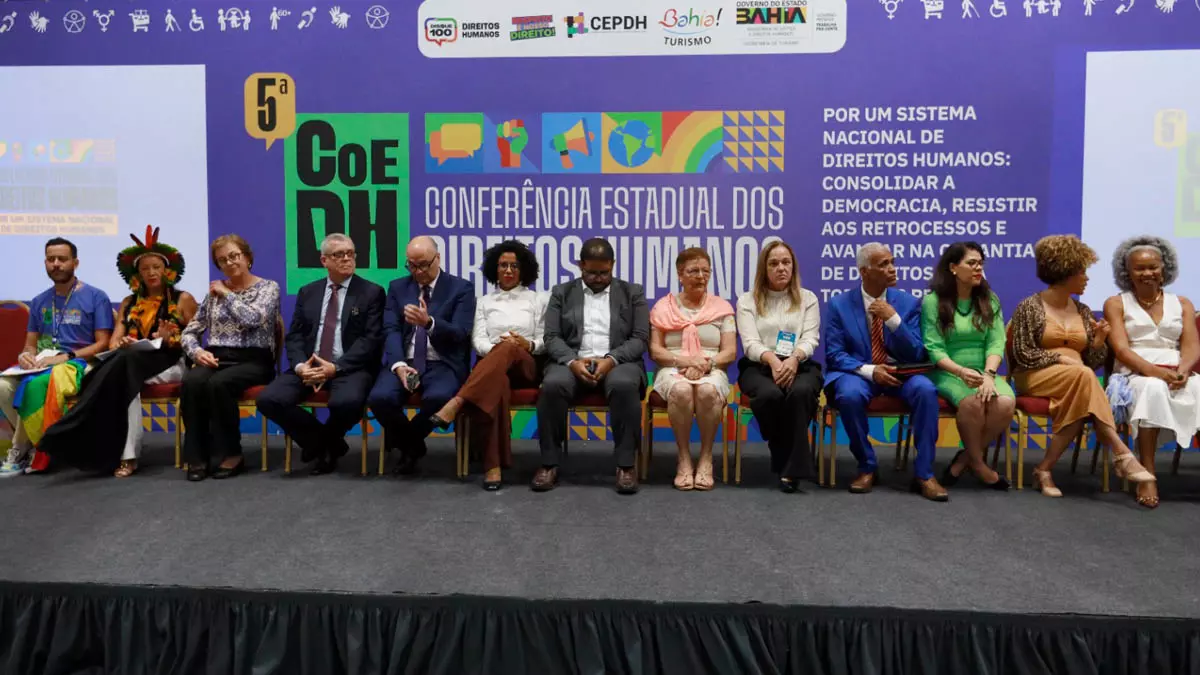 abertura da 5ª Conferência Estadual de Direitos Humanos (5ª ConDH), realizada nesta quarta-feira (8), no Hotel Fiesta, em Salvador.