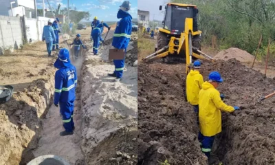 As obras para implantação do sistema de esgotamento sanitário em Riachão do Jacuípe começaram na segunda quinzena de