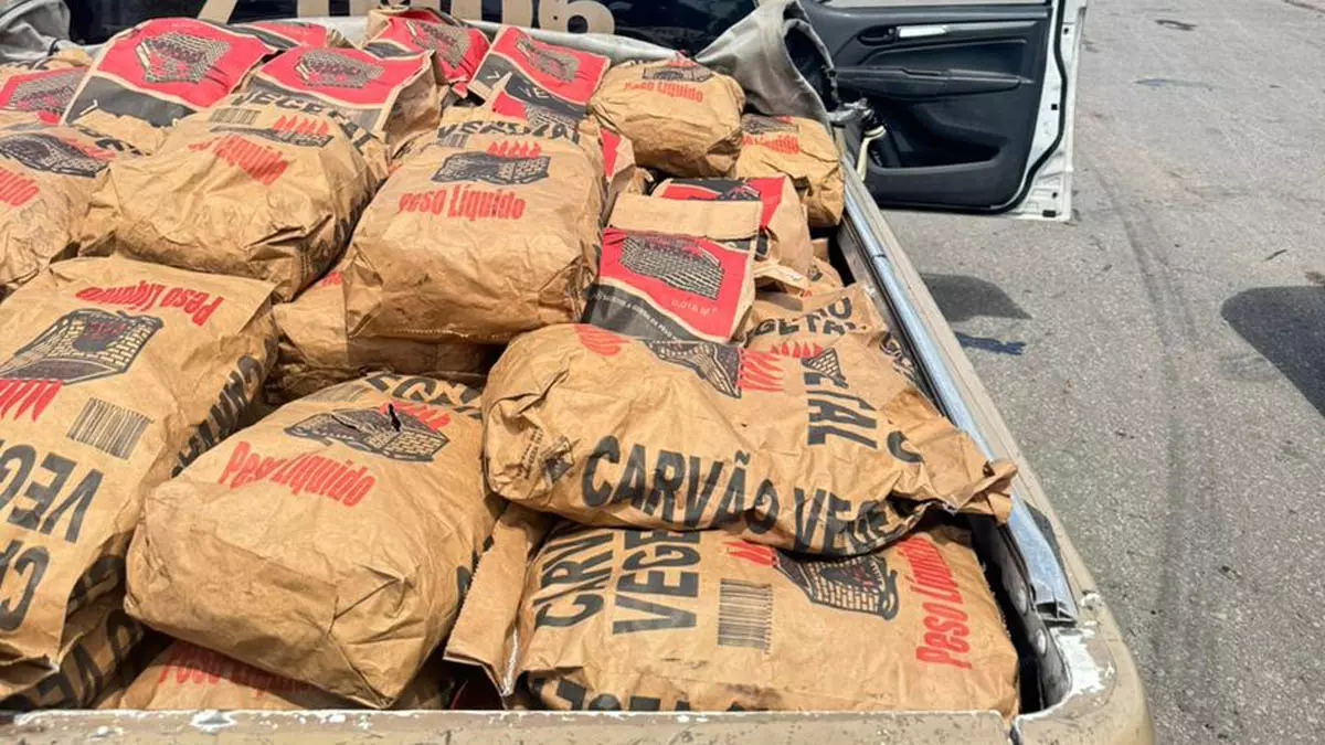 Proteção Ambiental (Coppa) apreenderam, na manhã de sábado (25), cerca de 450kg de carvão vegetal que estavam sendo comercializados