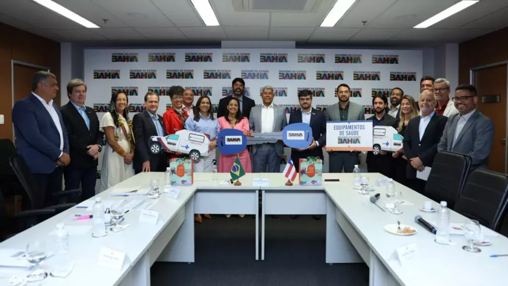 O governador Jerônimo Rodrigues e secretários estaduais se reuniram nesta quarta-feira (17) com o prefeito de Ilhéus, Valderico Júnior,