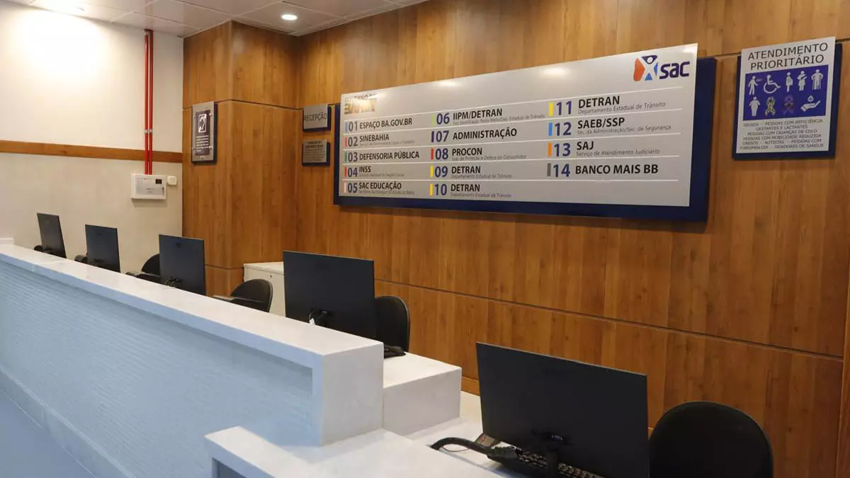 Com a inauguração da Nova Rodoviária da Bahia, a população passa a contar com mais uma unidade do Serviço de Atendimento ao Cidadão (SAC).