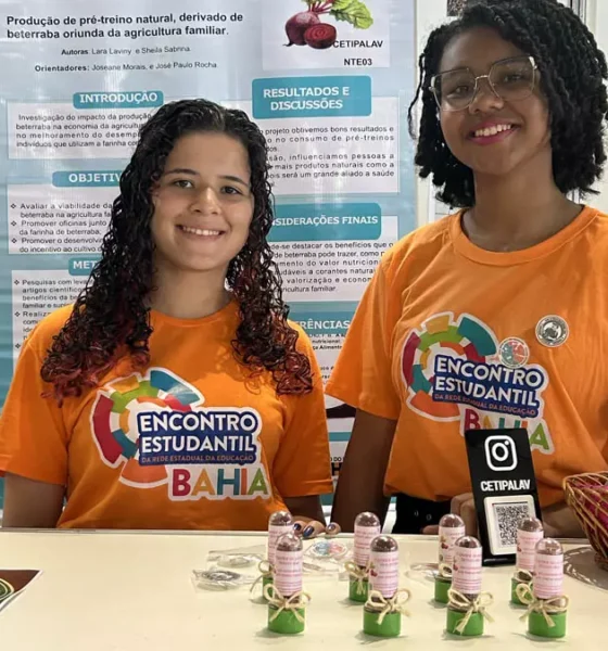 a rotina de treinos em inspiração para inovar. As estudantes Beatriz Ramos, Lara Laviny, Sany Teixeira e Sheila Sabrina, do Colégio