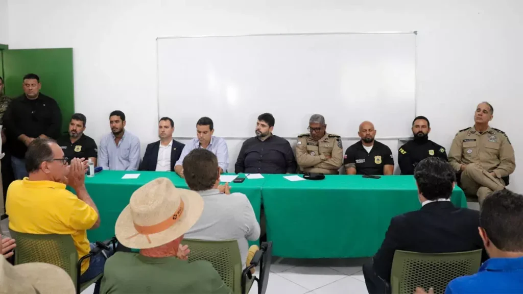 no Extremo Sul do estado. A comitiva contou com representantes das forças de segurança estaduais e federais, convocados para