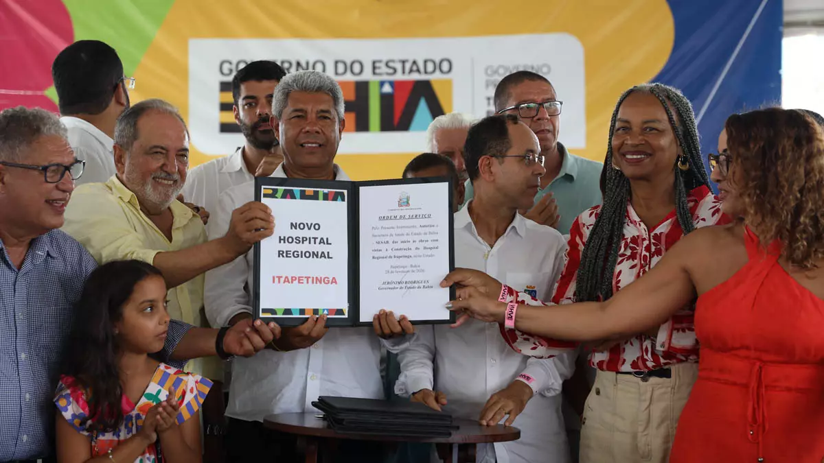 Hospital Regional de Itapetinga, com investimento de aproximadamente R$ 120 milhões. A unidade será referência para 12 municípios
