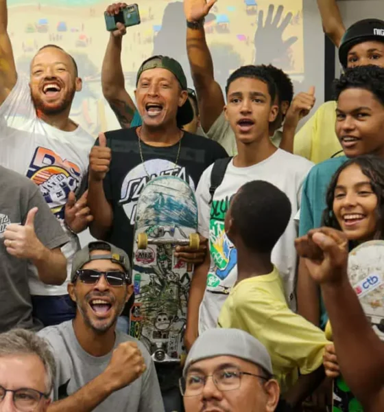 nesta segunda-feira (16), o Encontro do Skate da Bahia, ocasião em que foi apresentado o projeto do Skatepark do Subúrbio.