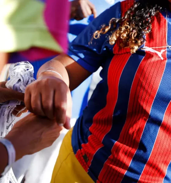 Arena Fonte Nova, torcedores foram convidados a assumir um compromisso simbólico contra a violência de gênero.