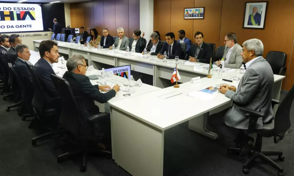 O governador Jerônimo Rodrigues recebeu, nesta terça-feira (17), representantes da empresa de mineração canadense Largo Resources