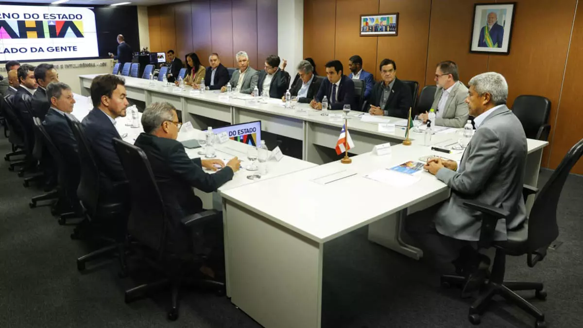 O governador Jerônimo Rodrigues recebeu, nesta terça-feira (17), representantes da empresa de mineração canadense Largo Resources