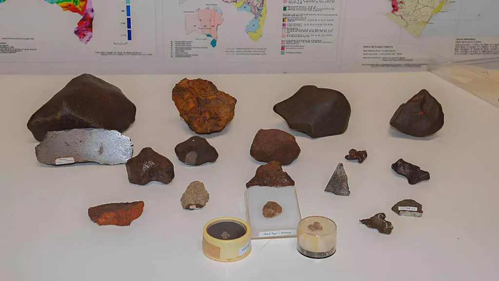 ampliado com a incorporação de uma coleção exclusiva de 74 amostras, composta por 62 fragmentos de meteoritos,