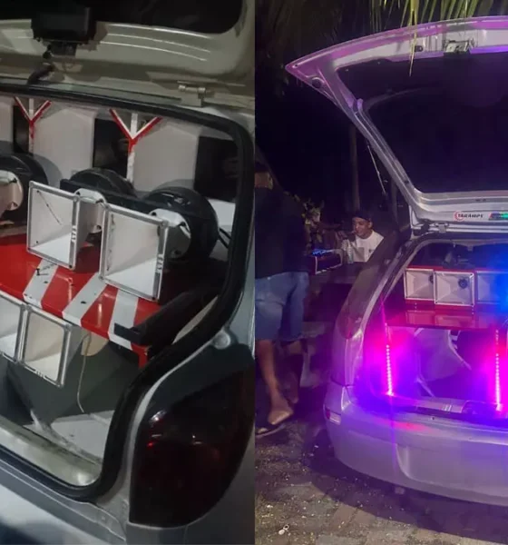 A Polícia Militar da Bahia apreendeu dois veículos equipados com som do tipo “paredão” durante ações da Operação Paredão