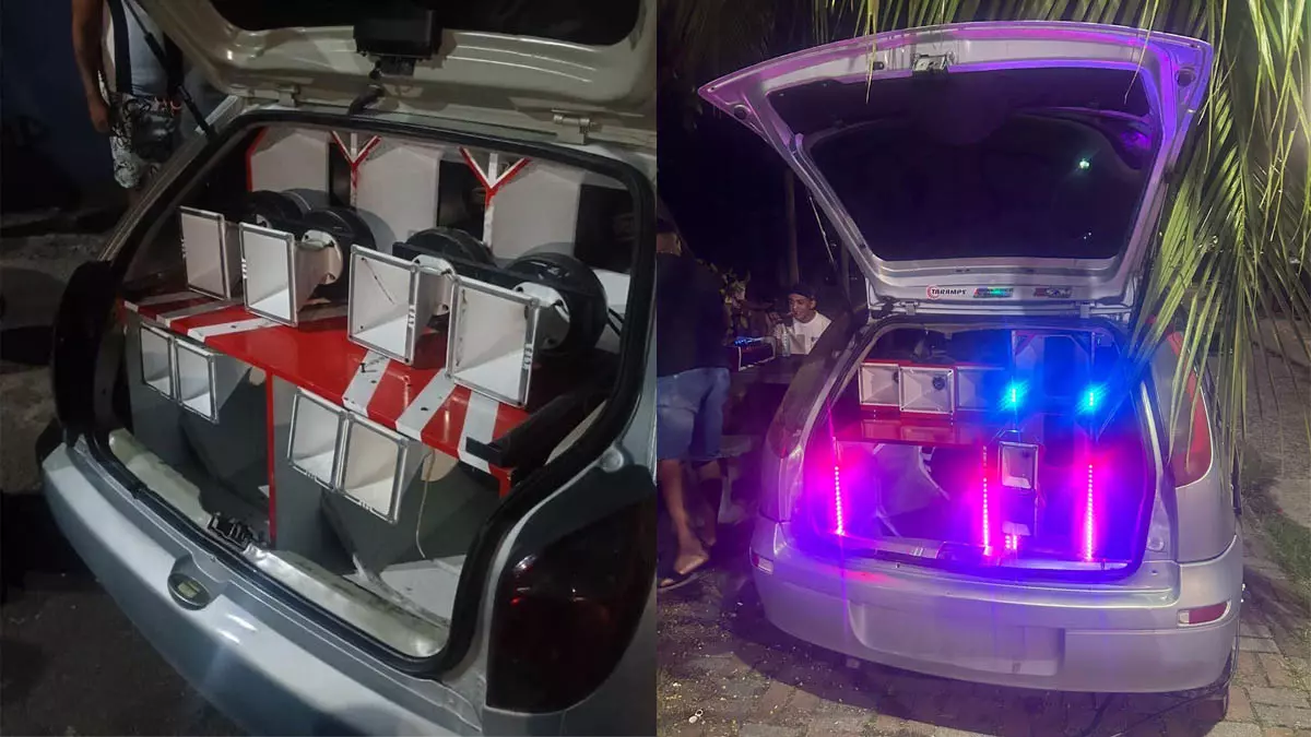 A Polícia Militar da Bahia apreendeu dois veículos equipados com som do tipo “paredão” durante ações da Operação Paredão