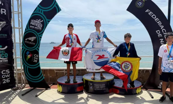 Nas águas de Salinas, no Equador, a natação baiana brilhou na Copa Pacífico de Águas Abertas 2026, realizada entre os dias 11 e 16 de maio.