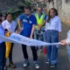 coordenador do Trabalho de Mitigação e Prevenção de Riscos, Daniel Masiero, visitaram a obra de contenção de encosta